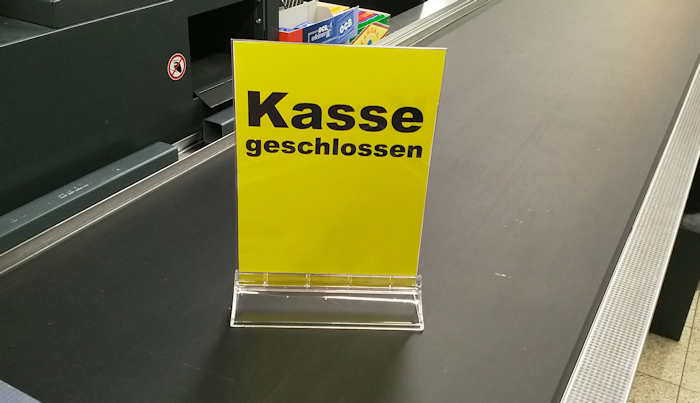 Neues Kasse-geschlossen-Schild | Der Shopblogger